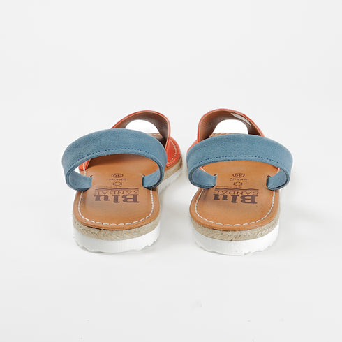 Menorquina de mujer de piel Alba (Naranja/celeste)