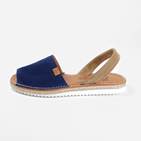 Menorquina de mujer de piel Alba (Navy/Beige)