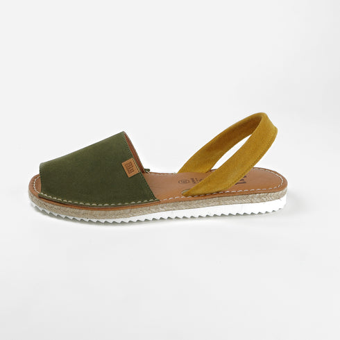 Menorquina de mujer de piel Alba (Verde/mostaza)