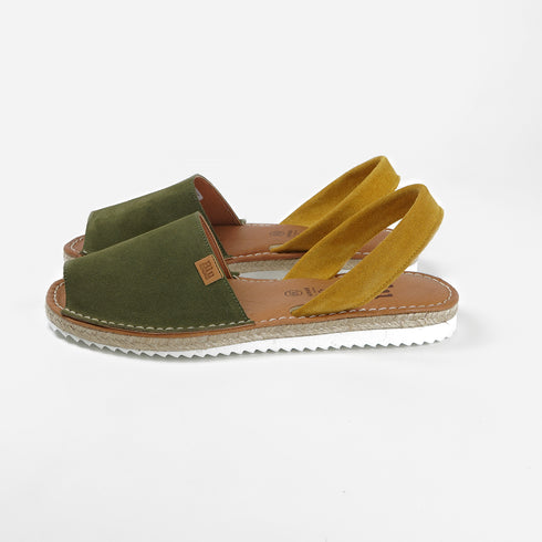 Menorquina de mujer de piel Alba (Verde/mostaza)