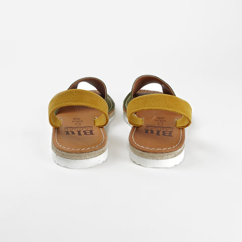 Menorquina de mujer de piel Alba (Verde/mostaza)