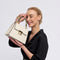 Bolso de con cadena para mujer con asa de mano con solapa beige Claudia