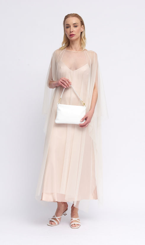 Bolso de mano y bandolera de piel para mujer blanco Ariadna