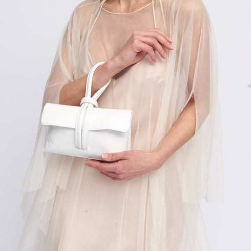 Bolso de mano y bandolera de piel para mujer blanco Mónica