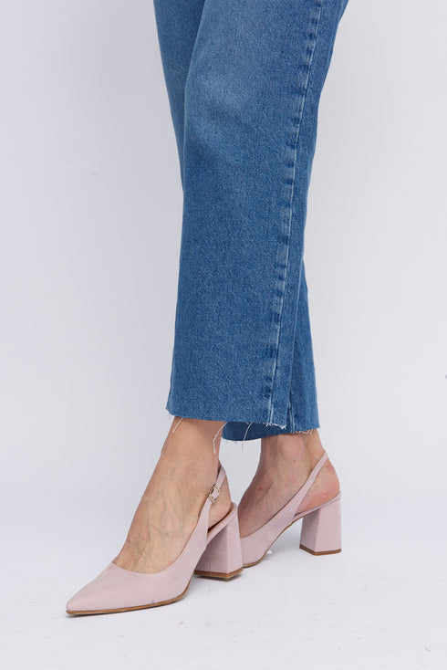 Zapatos con tacón para mujer de ante rosa Mary