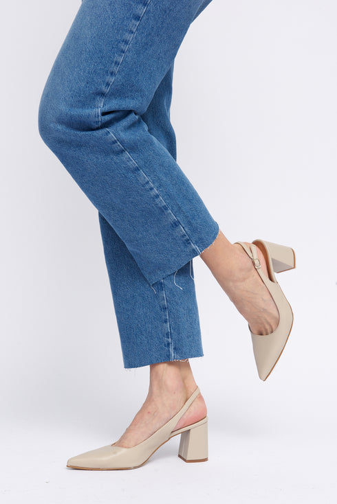 Zapatos con tacón para mujer de piel beige Mary