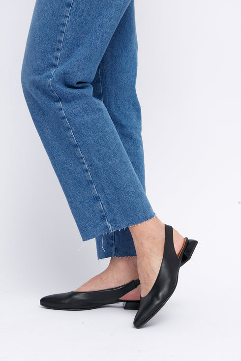 Zapatos planos de piel para mujer negro Beatriz