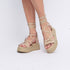 Sandalias de tiras de esparto con plataforma beige Helena