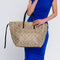 Bolso tote de rafia grande mujer con neceser interior reversible Paz