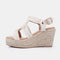 Sandalias con cuña de esparto beige Soraya