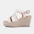 Sandalias con cuña de esparto beige Soraya