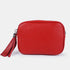 Bolso de Piel bandolera cuadrado rojo con pompón de mujer Cristin