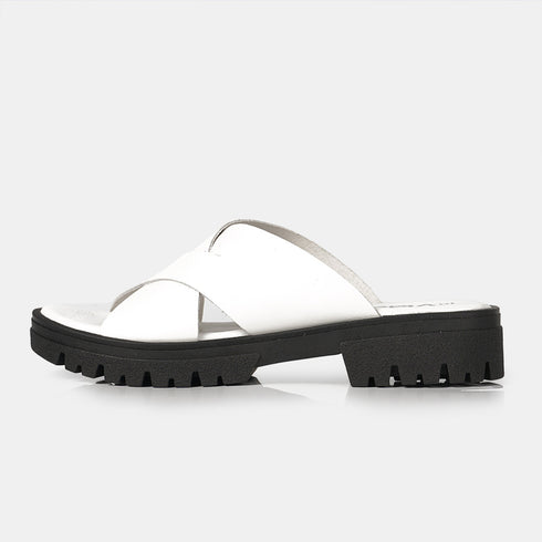 Sandalias de mujer de piel con plataforma blanco Matilde