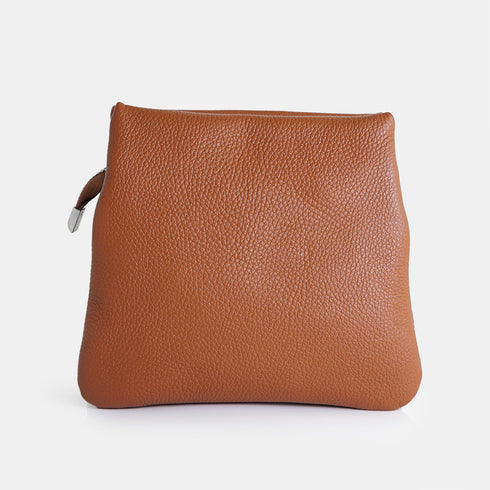 Bolso bandolera para mujer con tres compartimentos marrón Noelia