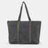 Bolso shopper para mujer de piel serraje con tachuelas gris Alexandra