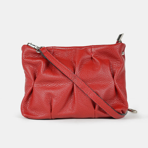 Bolso de bandolera de piel arrugada burdeos Cecilia S