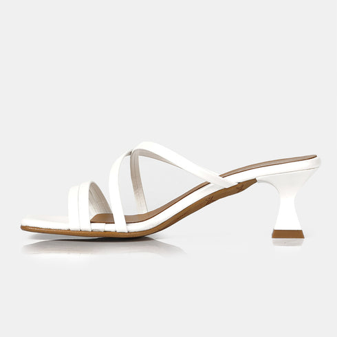 Sandalias con tiras tacón blanco Penélope