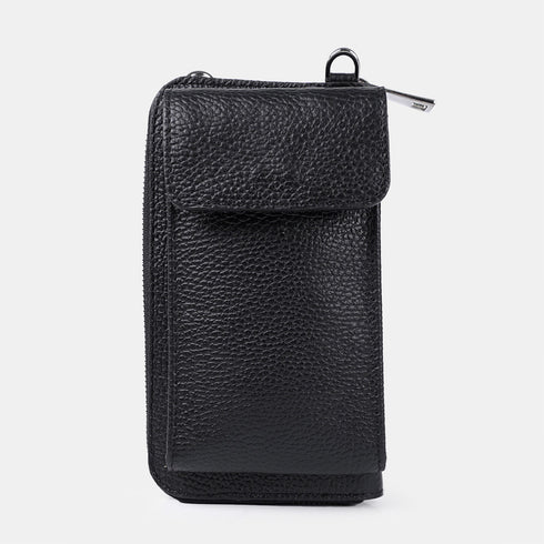 Bolso de móvil y cartera de piel negro Cira