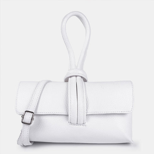 Bolso de mano y bandolera de piel para mujer blanco Mónica