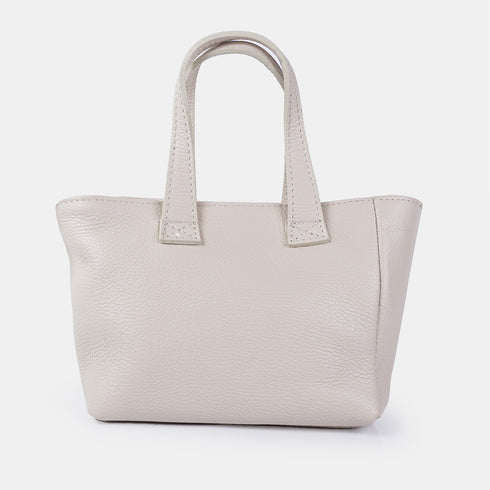 Bandolera para mujer de piel con asa de mano beige Helia