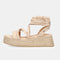 Sandalias de tiras de esparto con plataforma beige Helena