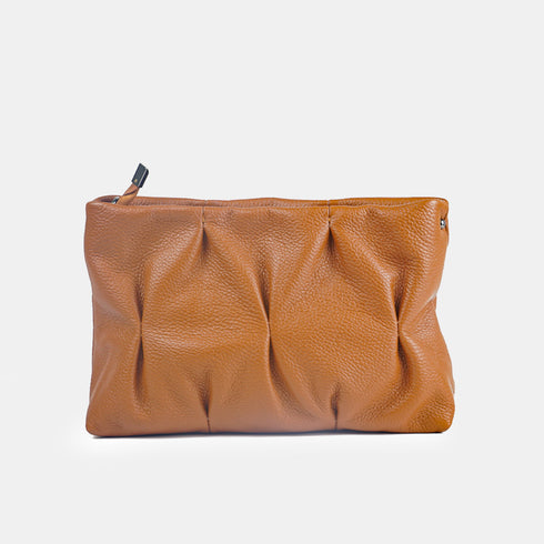 Bolso de bandolera de piel arrugada marrón Cecilia M