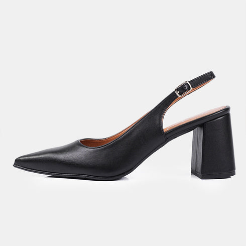 Zapatos con tacón para mujer de piel negro Mary