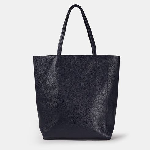 Bolso shopper para mujer de piel para personalizar azul marino Amy