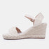 Sandalias con cuña de yute beige Casandra
