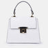 Bolso de con cadena para mujer con asa de mano con solapa blanco Claudia