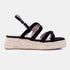 Sandalias de esparto con plataforma negro Niko