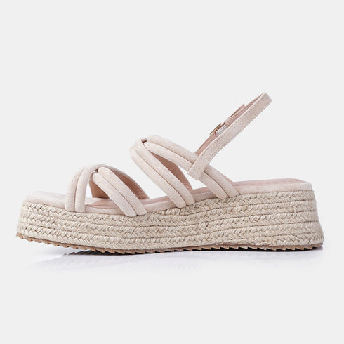 Sandalias de esparto con plataforma rosa Niko
