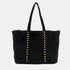 Bolso shopper para mujer de piel para personalizar con tachuelas negro Alexandra