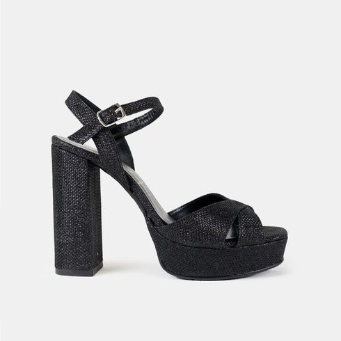 Zapatos de fiesta de tacón mujer negro María