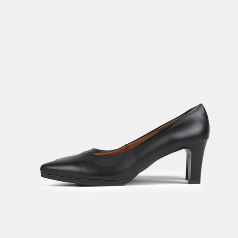 Zapatos de tacón 6.5cm de piel negro Tania