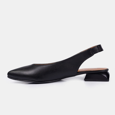 Zapatos planos de piel para mujer negro Beatriz