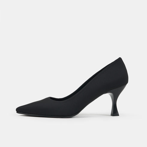 Zapato con tacón de licra negro Meryl