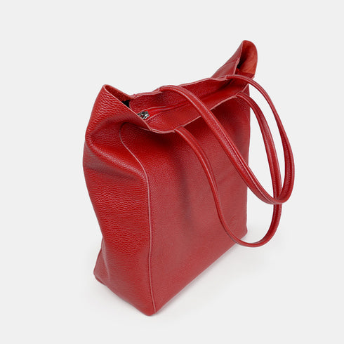Bolso shopper para mujer de piel para personalizar rojo Amy