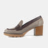Mocasines de piel con tacón para mujer taupe Raina