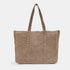 Bolso shopper para mujer de piel serraje con tachuelas khaki Alexandra