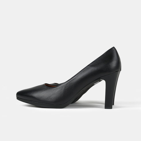 Zapatos de tacón 8cm de piel negro Tania