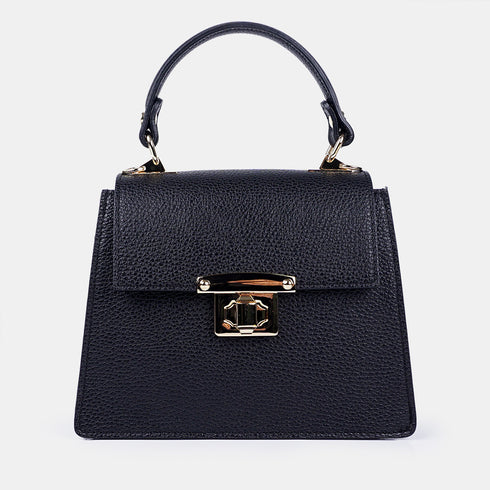 Bolso de con cadena para mujer con asa de mano con solapa negro Claudia