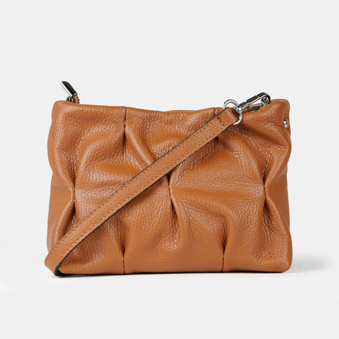 Bolso de bandolera de piel arrugada marrón Cecilia S