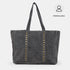 Bolso shopper para mujer de piel serraje con tachuelas gris Alexandra