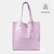 Bolso tote de piel liso de mujer lila morado Stella