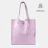 Bolso tote de piel liso de mujer lila morado Stella