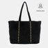 Bolso shopper para mujer de piel para personalizar con tachuelas negro Alexandra