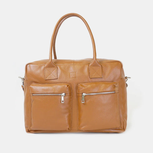 Bolso de viaje de piel con bandolera ajustable para hombre camel Rayan