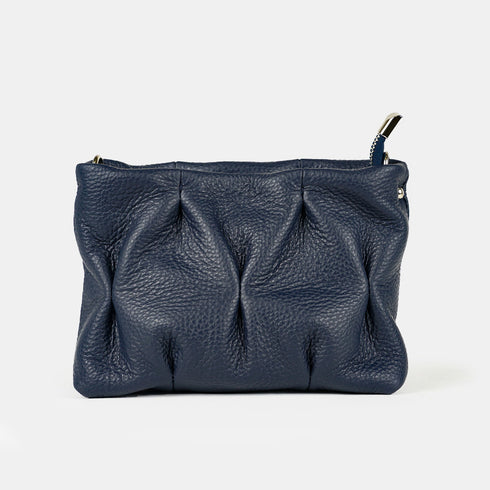 Bolso de bandolera de piel arrugada azul marino Cecilia S