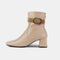Botines de piel para mujer con tacón beige Lana